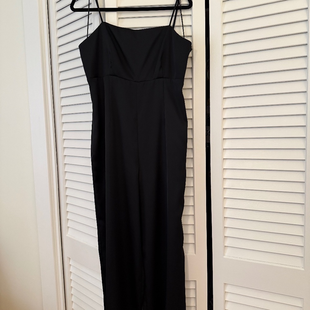 Strappy Satin Jumpsuit